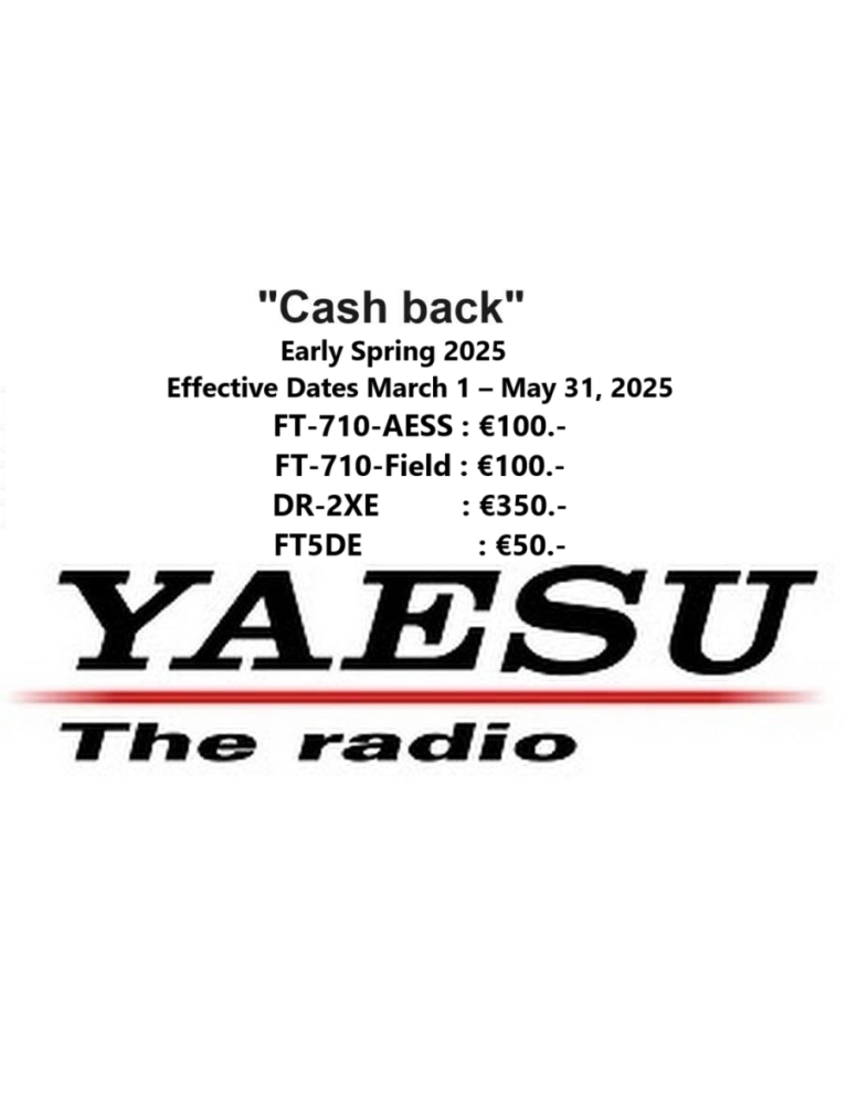 Early Spring Cashback 2025 Yaesu